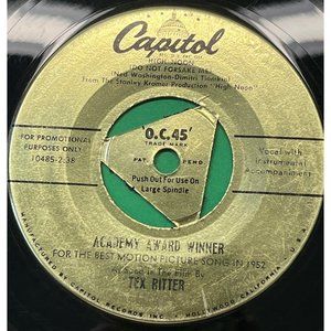Tex Ritter High Noon 45 Country Academy Award Winner One Sided Promo Capitol 195